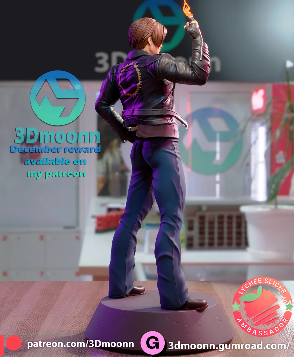Kyo Kusanagi | Fan Art | 3D Printed Resin Model Garage Kit | *Un-Painted* | 3DMoonn 4