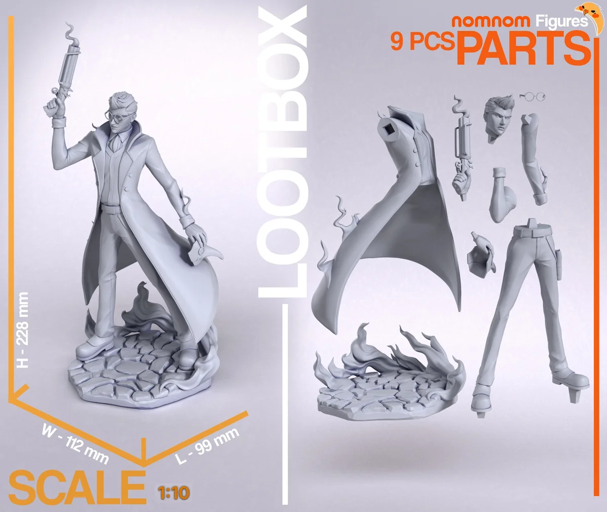 Percival De Rolo | Fan Art | 3D Printed Resin Model Garage Kit | *Un-Painted* | Nomnom 3