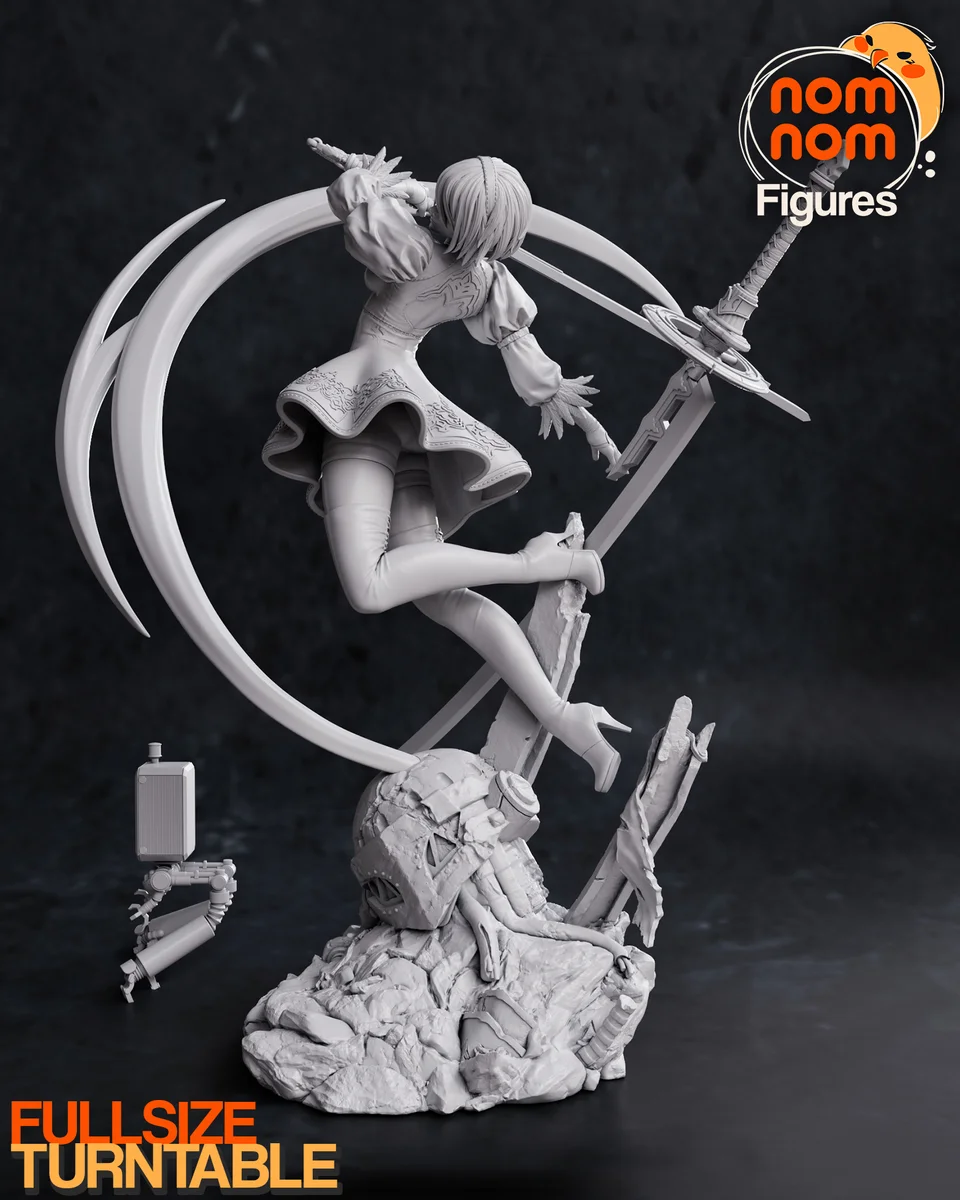 2B | Fan Art | 3D Printed Resin Model Garage Kit | *Un-Painted* | Nomnom 7