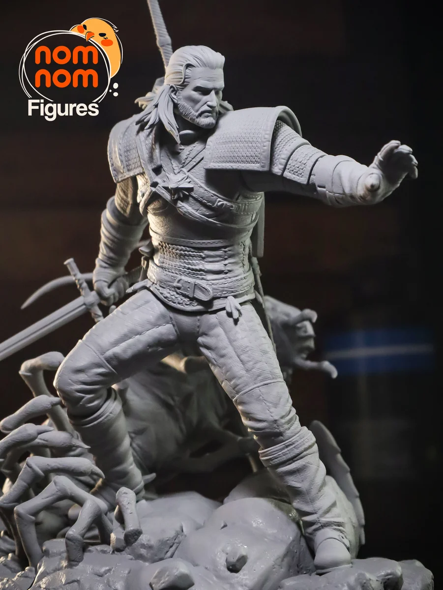 Geralt | Fan Art | 3D Printed Resin Model Garage Kit | *Un-Painted* | Nomnom 17