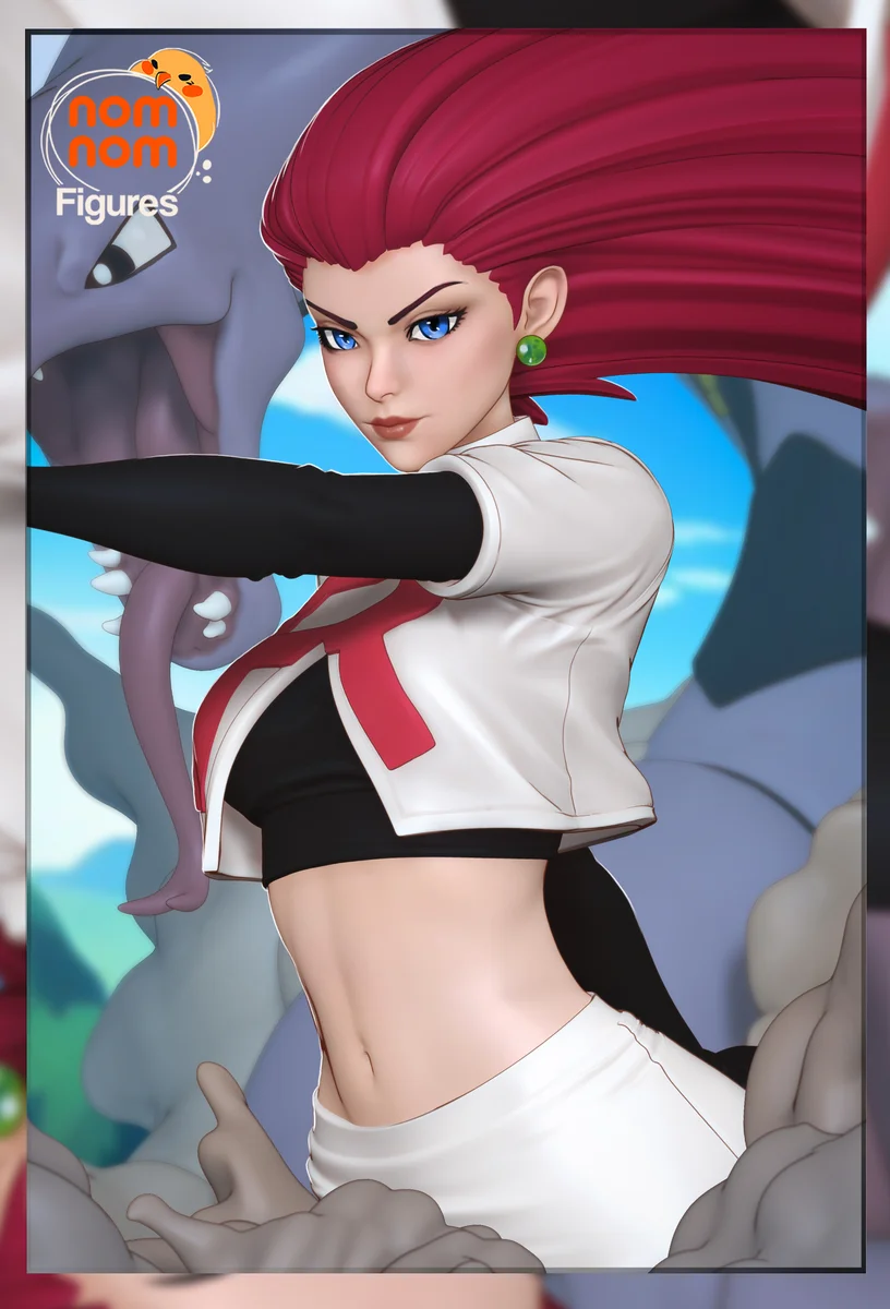 Team Rocket - Jessie | Fan Art | 3D Printed Resin Model Garage Kit | *Un-Painted* | Nomnom