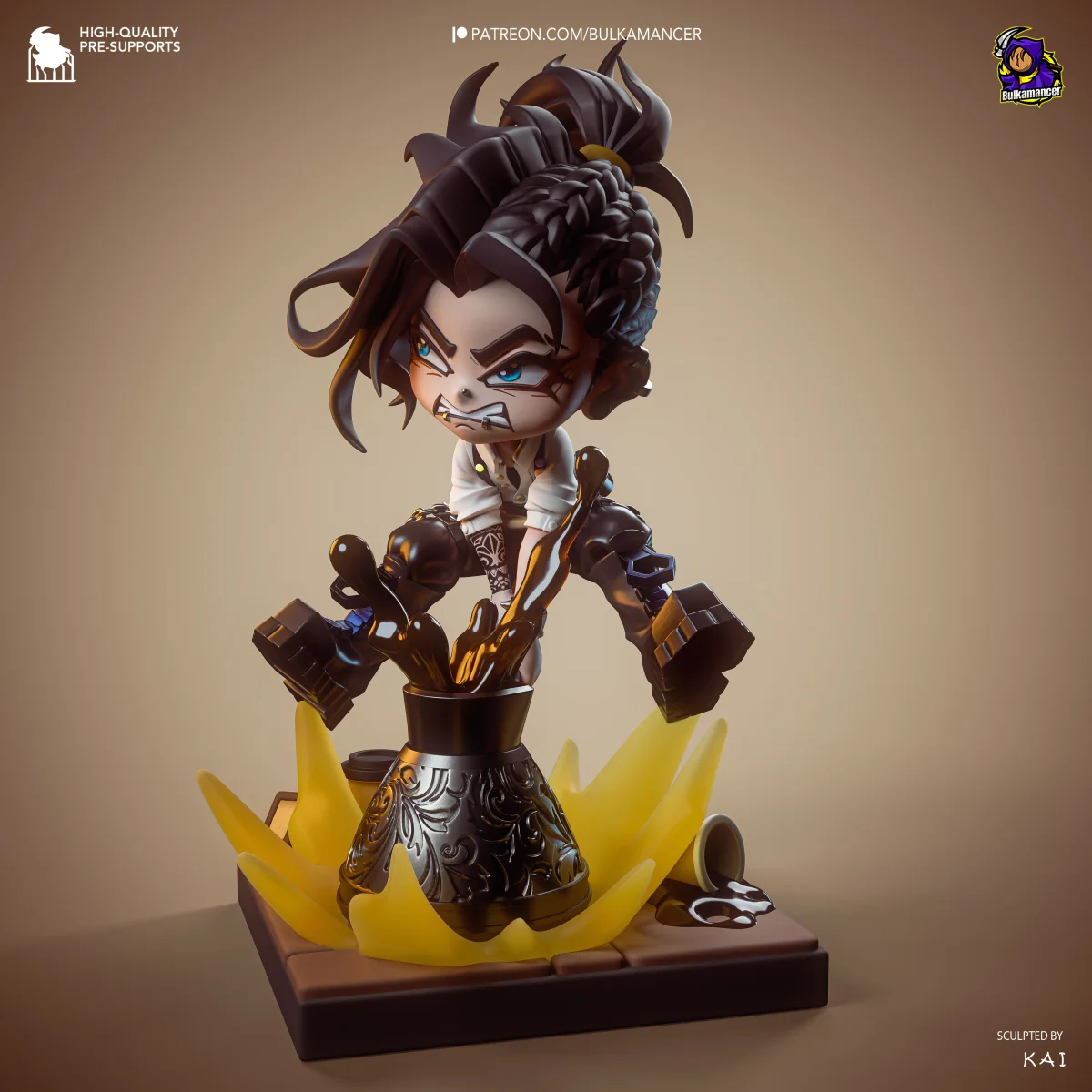 Chibi Mokka | Fan Art | 3D Printed Resin Model Garage Kit | *Un-Painted* | Bulkamancer 3