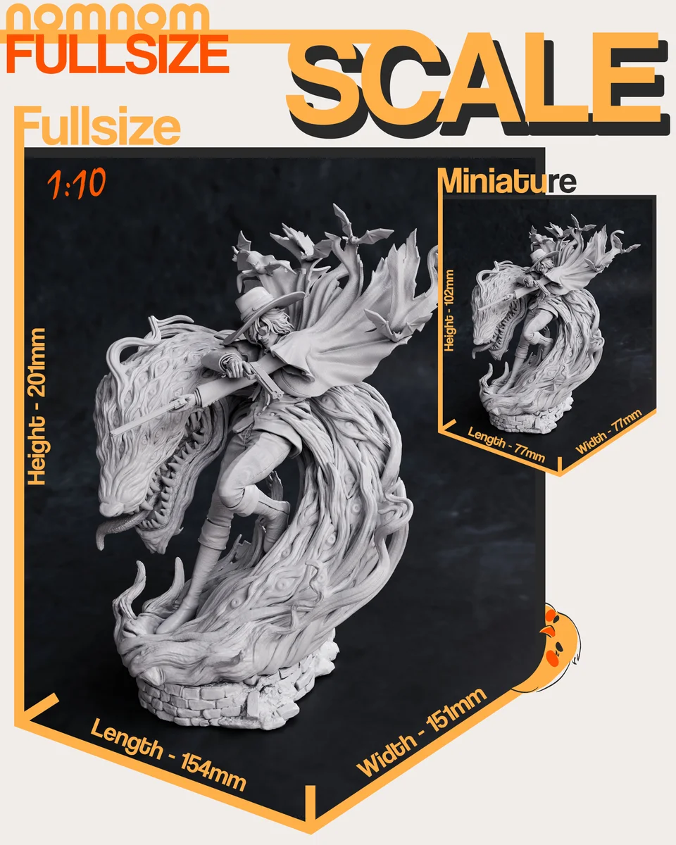Alucard | Fan Art | 3D Printed Resin Model Garage Kit | *Un-Painted* | Nomnom 5