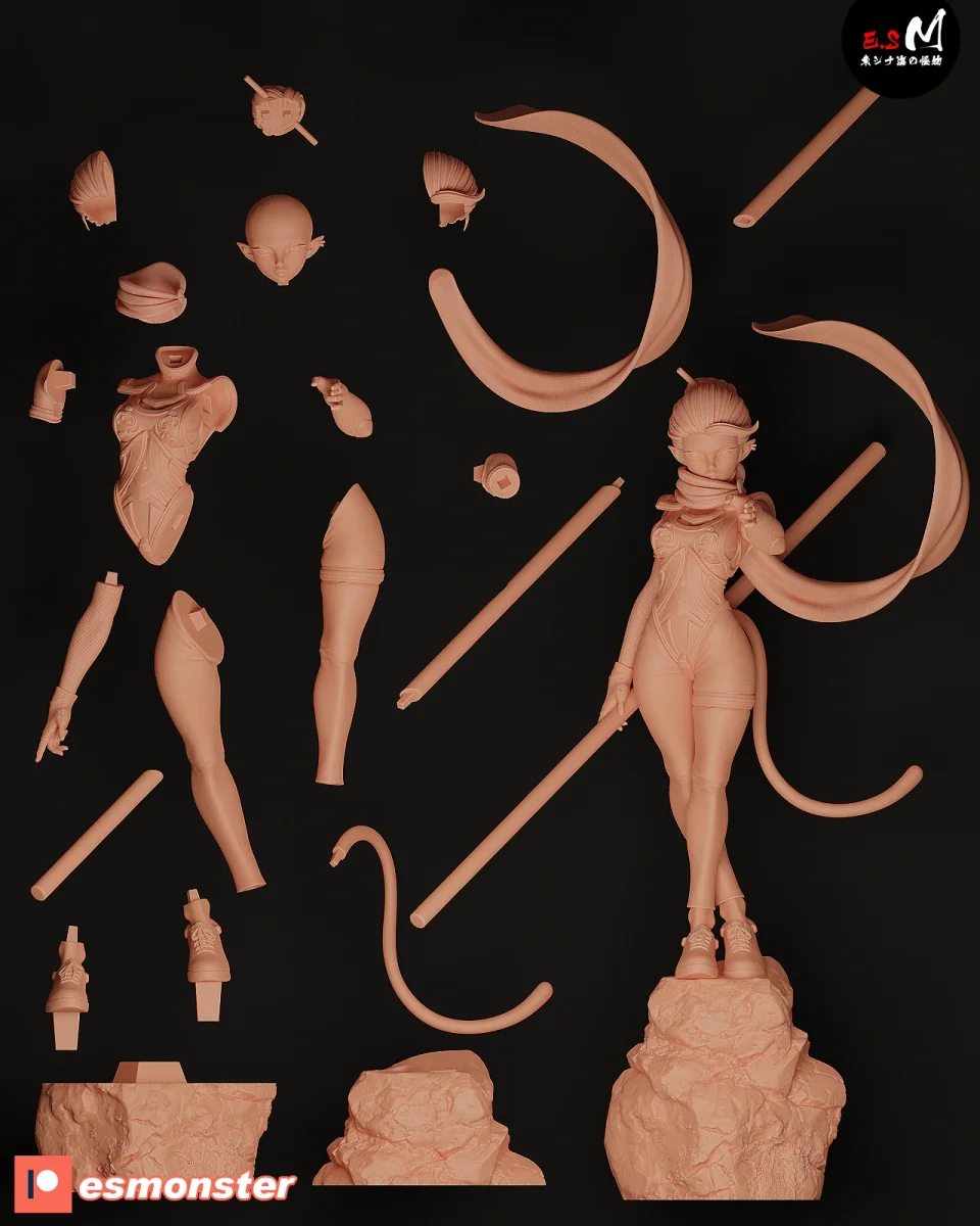 Monkey King | Fan Art | 3D Printed Resin Model Garage Kit | *Un-Painted* | ES Monster 5