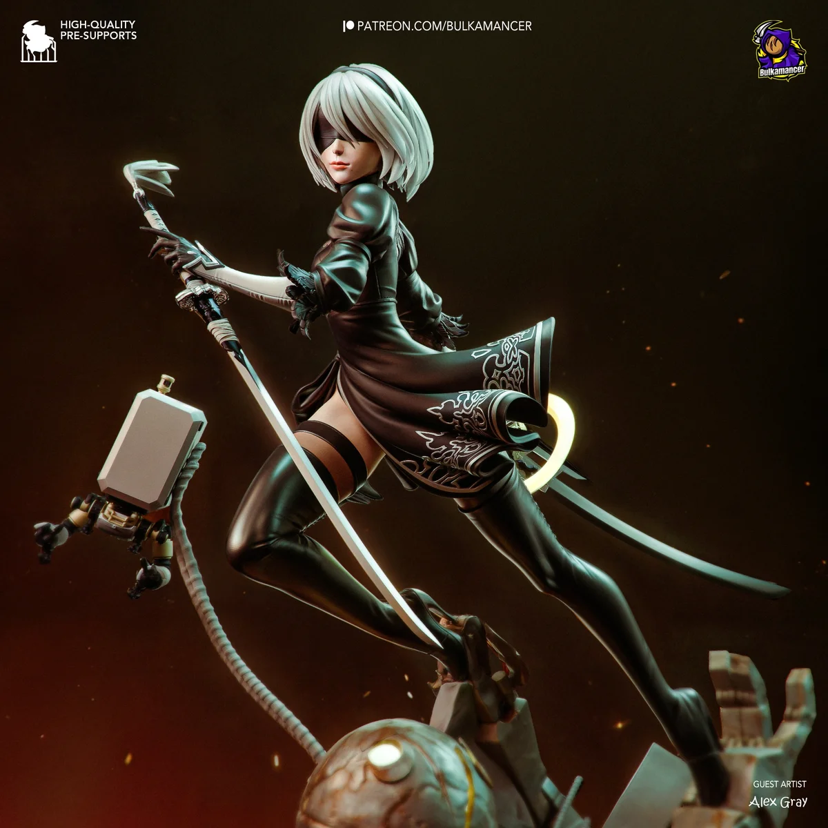 2B | Fan Art | 3D Printed Resin Model Garage Kit | *Un-Painted* | Bulkamancer