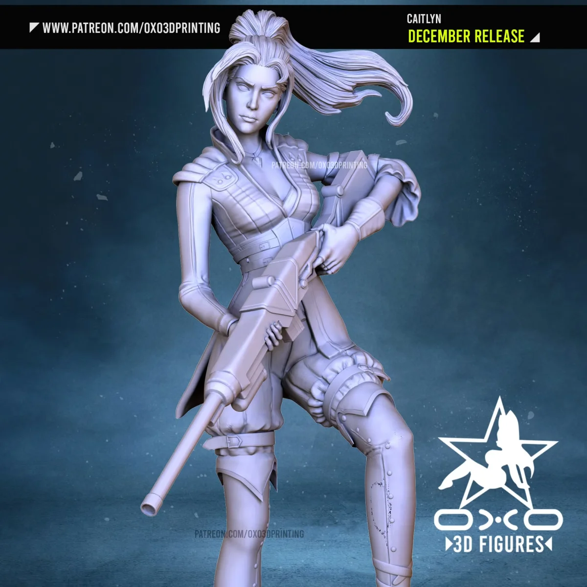 Caitlyn | Fan Art | 3D Printed Resin Model Garage Kit | *Un-Painted* | OXO3D 3
