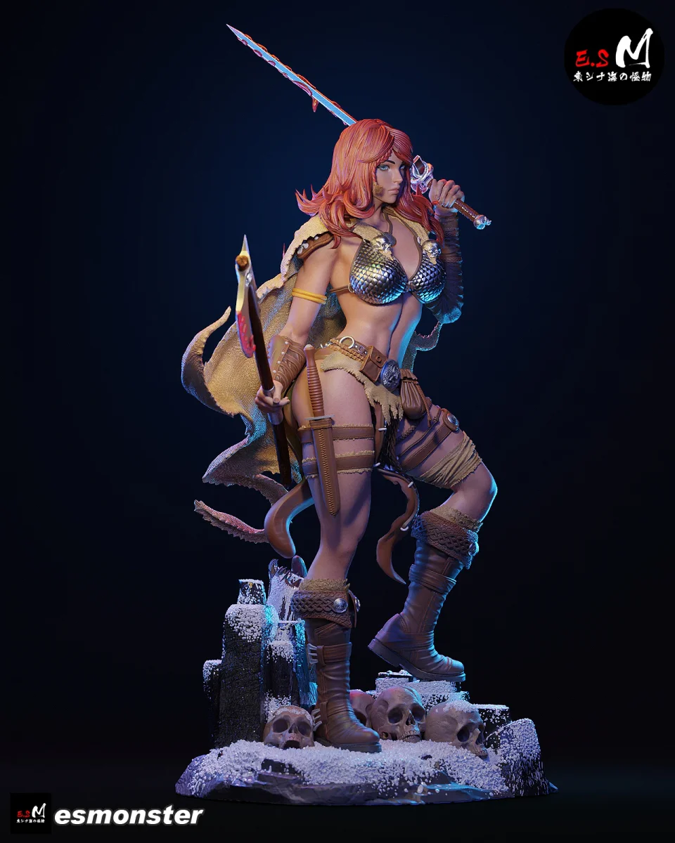 Red Sonja | Fan Art | 3D Printed Resin Model Garage Kit | *Un-Painted* | ES Monster 3