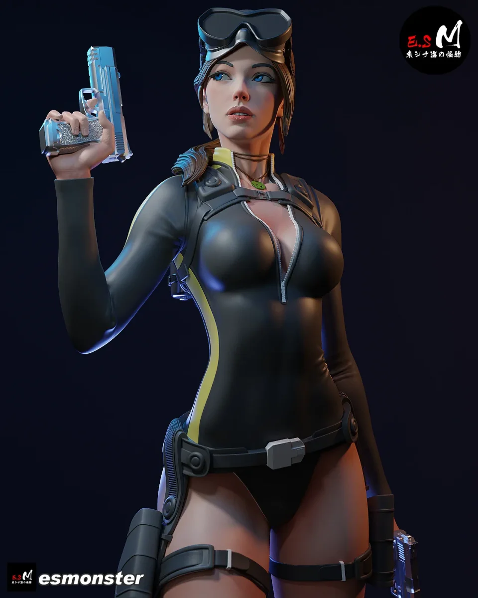 Lara Croft (Dive Suit) | Fan Art | 3D Printed Resin Model Garage Kit | *Un-Painted* | ES Monster