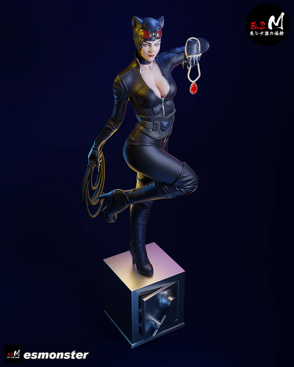 Catwoman | Fan Art | 3D Printed Resin Model Garage Kit | *Un-Painted* | ES Monster 3