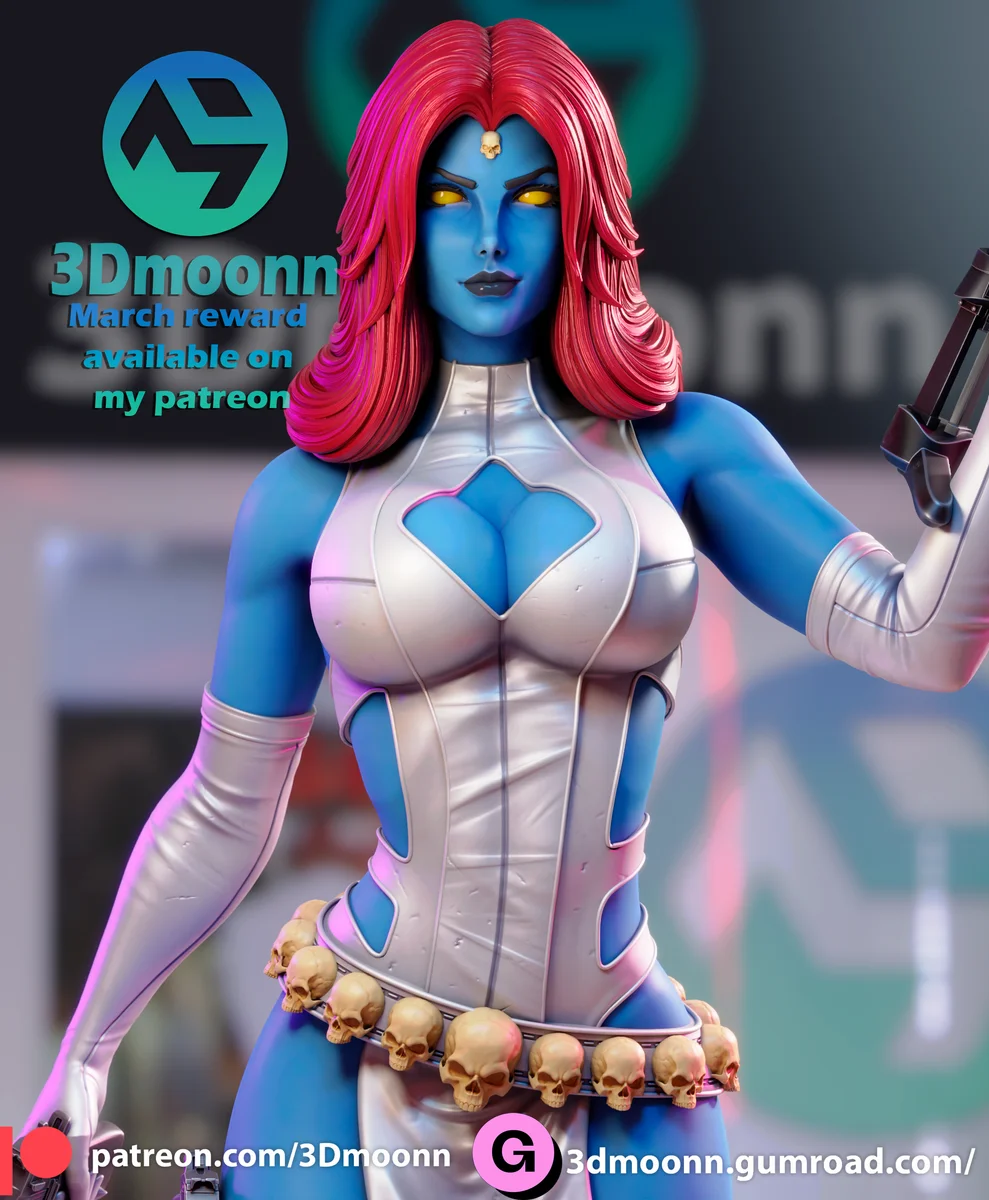 Mystique | Fan Art | 3D Printed Resin Model Garage Kit | *Un-Painted* | 3DMoonn 4