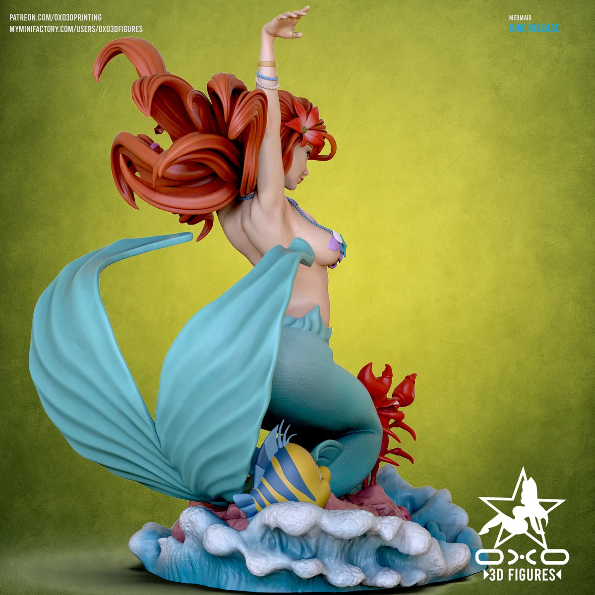 Mermaid | Fan Art | 3D Printed Resin Model Garage Kit | *Un-Painted* | OXO3D 4