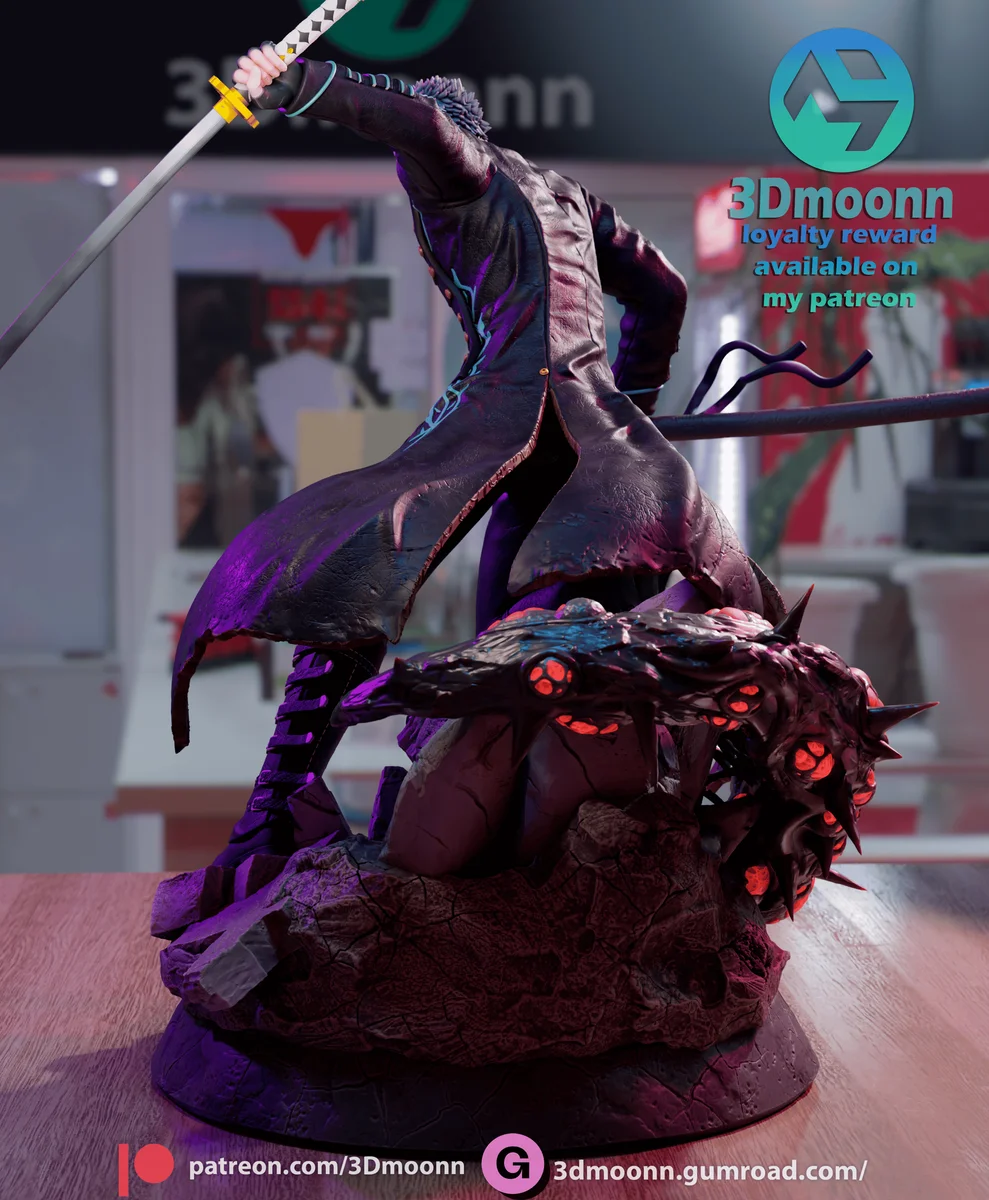 Vergil | Fan Art | 3D Printed Resin Model Garage Kit | *Un-Painted* | 3DMoonn 4