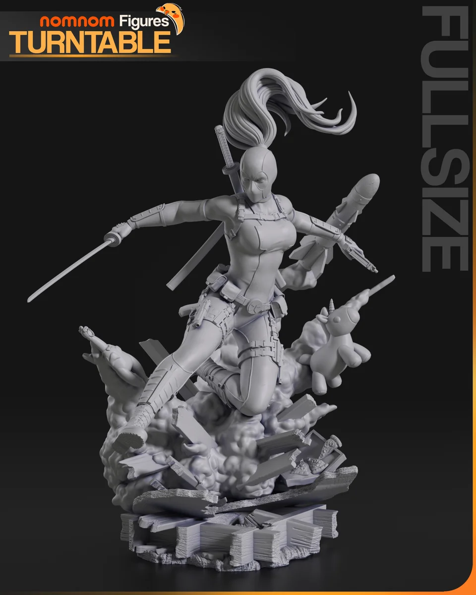 Lady Deadpool | Fan Art | 3D Printed Resin Model Garage Kit | *Un-Painted* | Nomnom 4