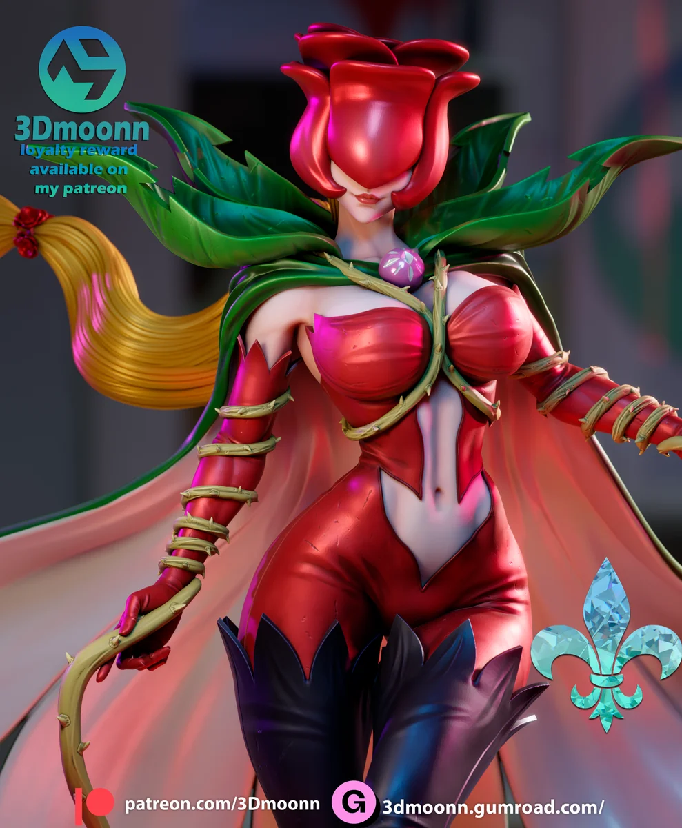 Rosemon | Fan Art | 3D Printed Resin Model Garage Kit | *Un-Painted* | 3DMoonn