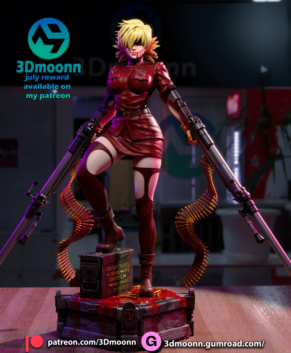 Seras Victoria | Fan Art | 3D Printed Resin Model Garage Kit | *Un-Painted* | 3DMoonn 4