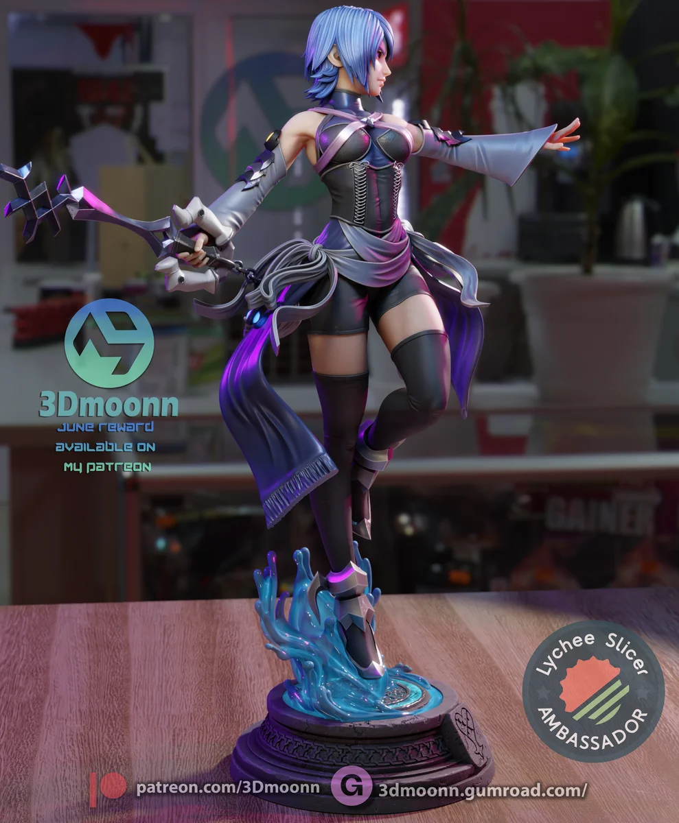 Aqua | Fan Art | 3D Printed Resin Model Garage Kit | *Un-Painted* | 3DMoonn 4