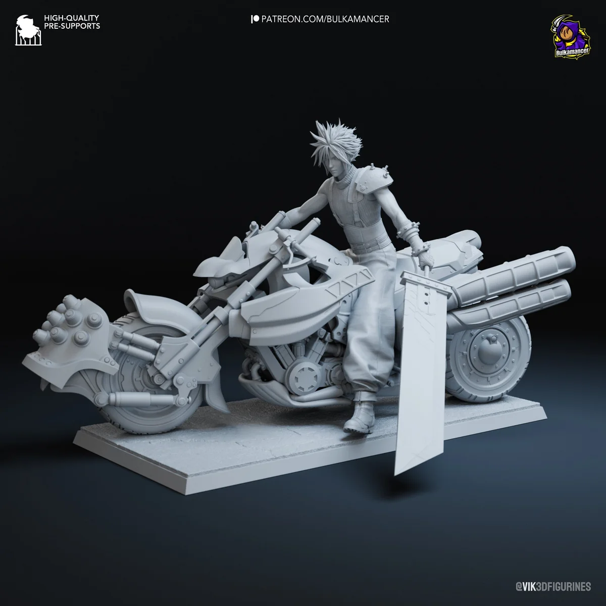 Cloud | Fan Art | 3D Printed Resin Model Garage Kit | *Un-Painted* | Bulkamancer 8