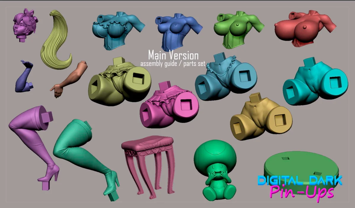 Miss P | Fan Art | 3D Printed Resin Model Garage Kit | *Un-Painted* | Digital Dark 7