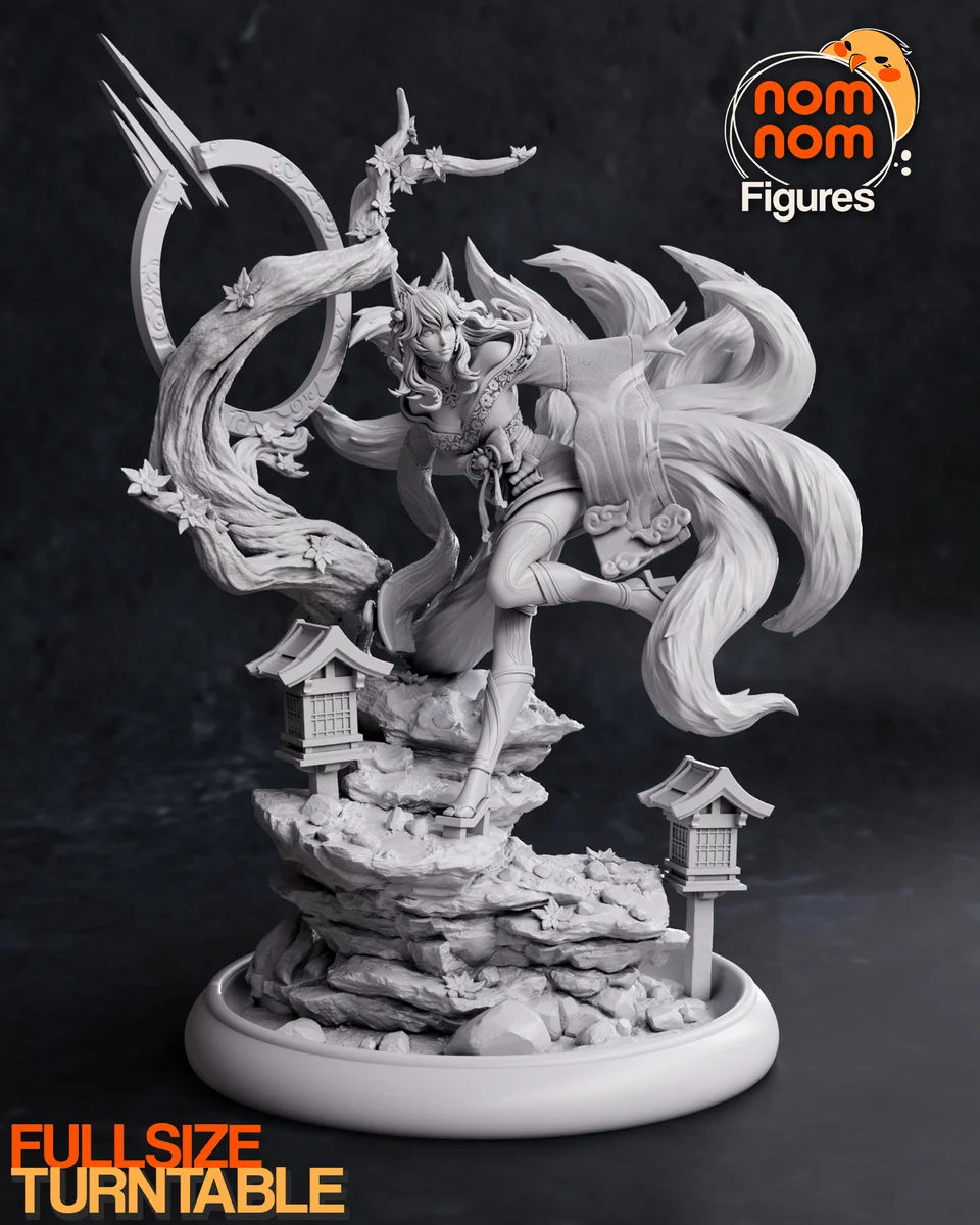 Ahri Spirit Blossom | Fan Art | 3D Printed Resin Model Garage Kit | *Un-Painted* | Nomnom 6