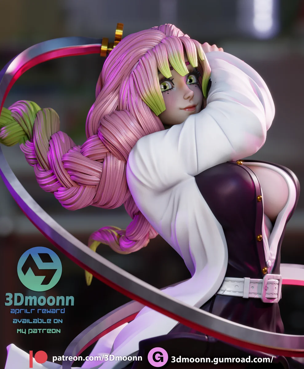 Mitsuri Kanroji | Fan Art | 3D Printed Resin Model Garage Kit | *Un-Painted* | 3DMoonn