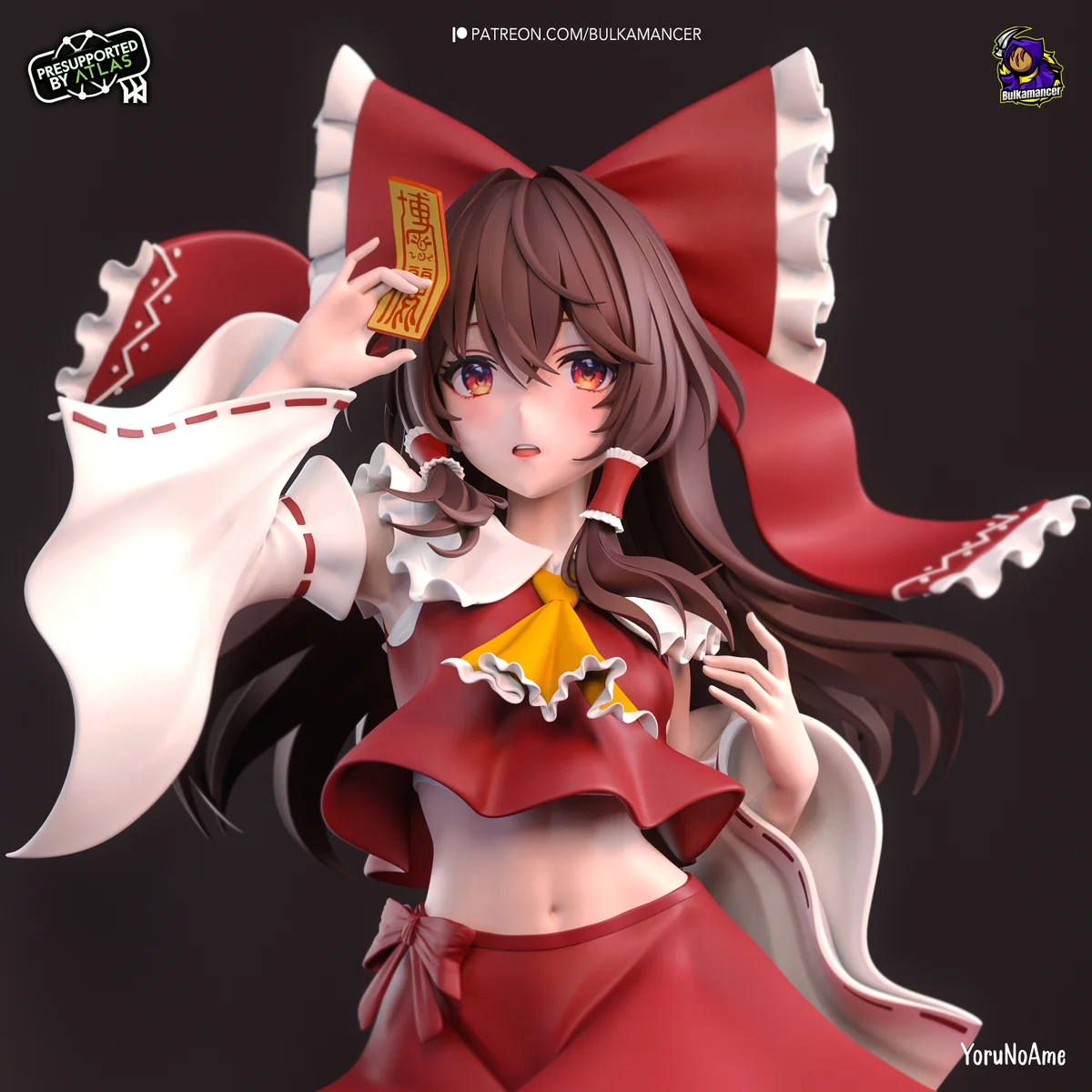 Reimu Hakurei | Fan Art | 3D Printed Resin Model Garage Kit | *Un-Painted* | Bulkamancer