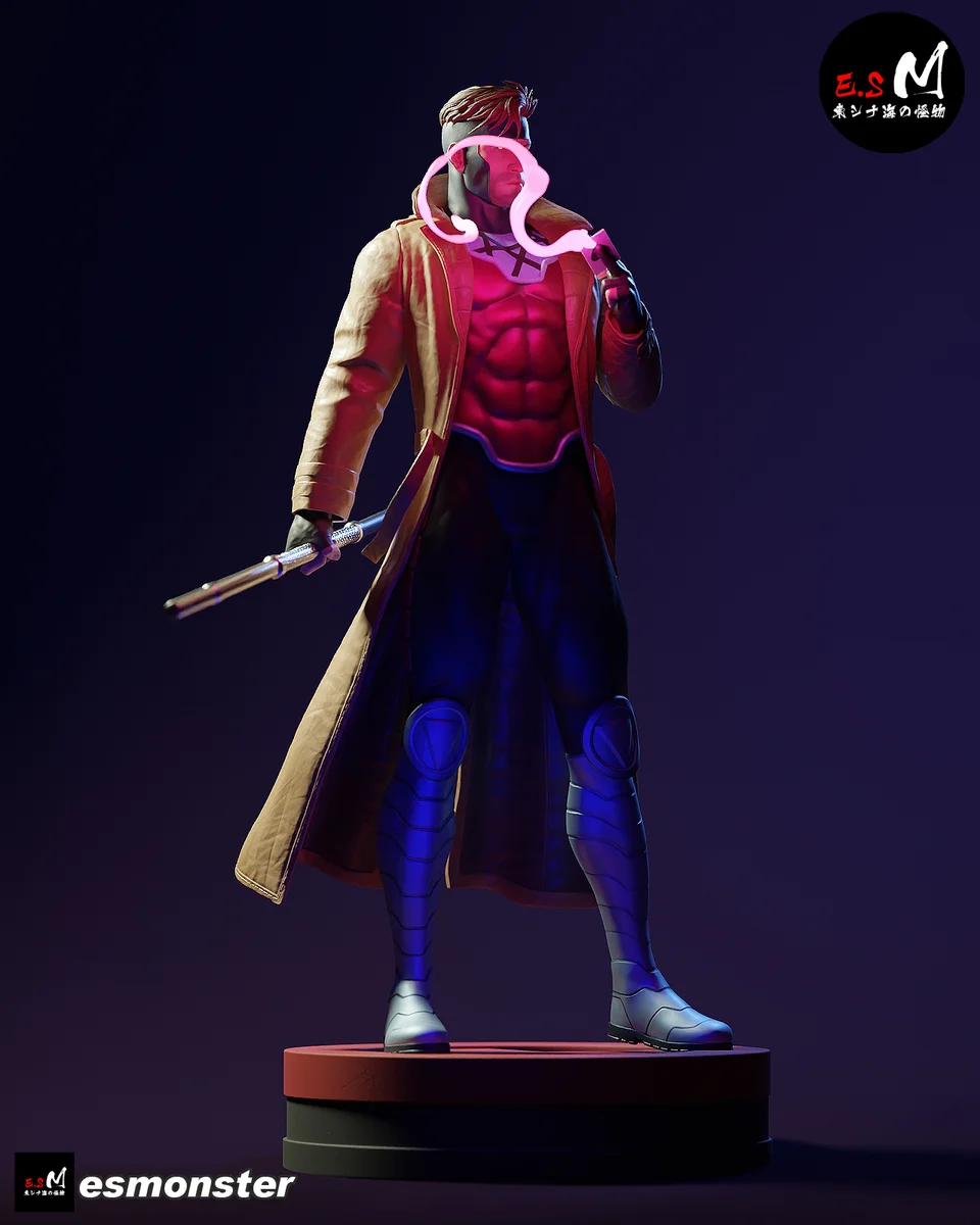 Gambit | Fan Art | 3D Printed Resin Model Garage Kit | *Un-Painted* | ES Monster 3