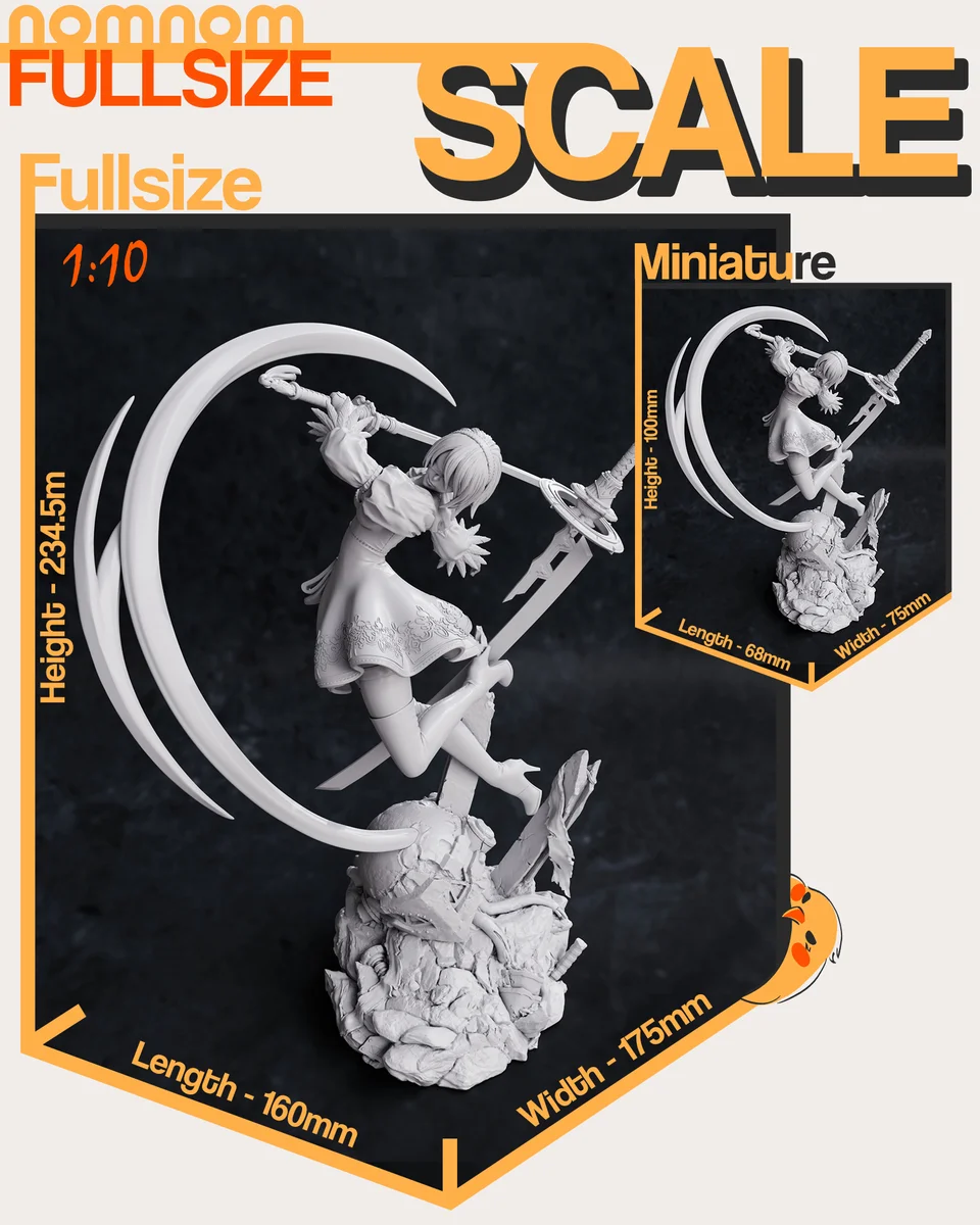 2B | Fan Art | 3D Printed Resin Model Garage Kit | *Un-Painted* | Nomnom 5