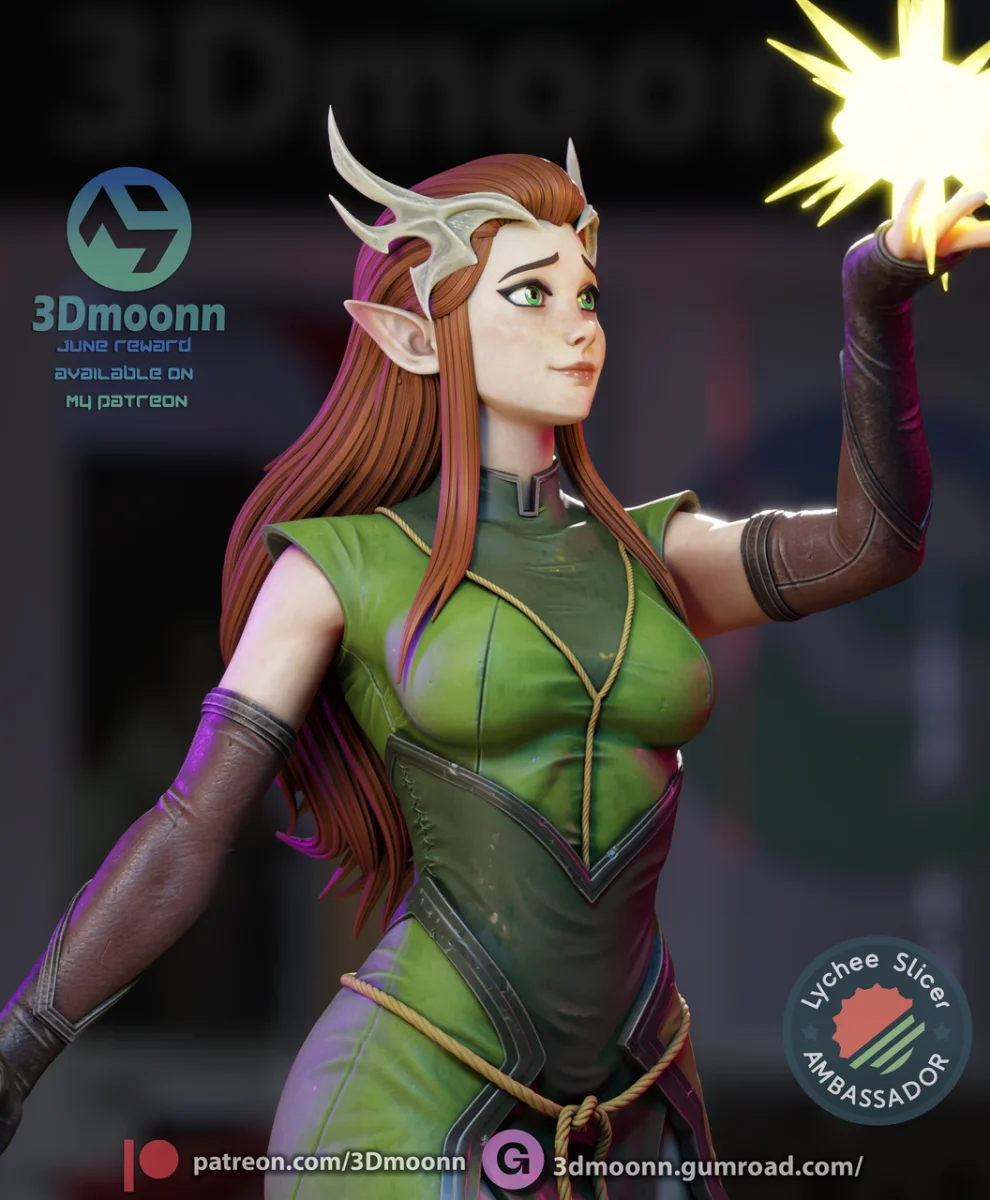 Keyleth | Fan Art | 3D Printed Resin Model Garage Kit | *Un-Painted* | 3DMoonn