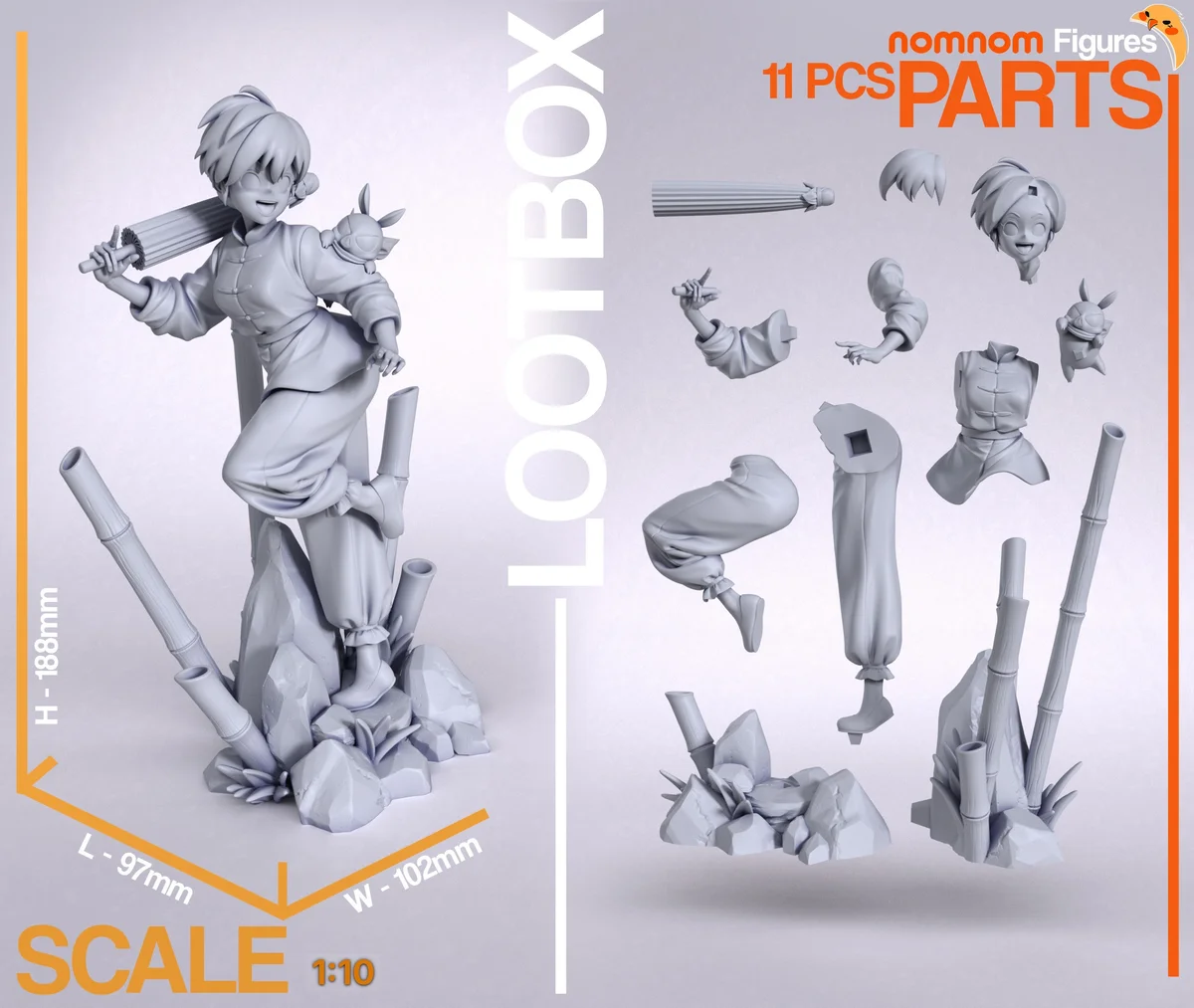Ranma | Fan Art | 3D Printed Resin Model Garage Kit | *Un-Painted* | Nomnom 3