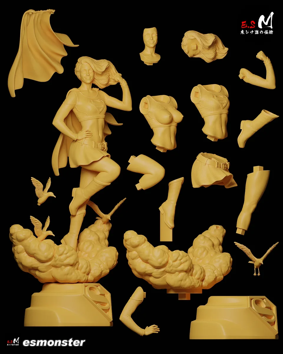 Supergirl v1 | Fan Art | 3D Printed Resin Model Garage Kit | *Un-Painted* | ES Monster 6