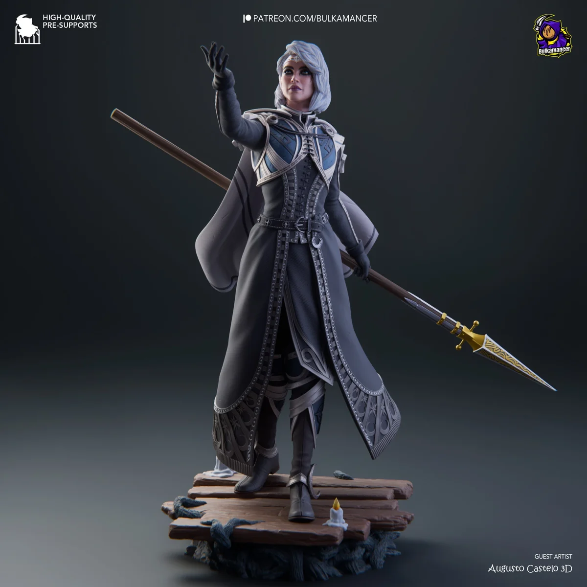 Moon Cleric | Fan Art | 3D Printed Resin Model Garage Kit | *Un-Painted* | Bulkamancer 3