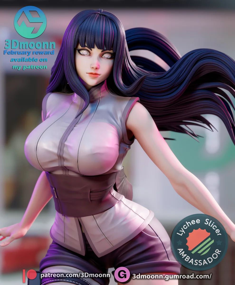 Hinata Hyuga | Fan Art | 3D Printed Resin Model Garage Kit | *Un-Painted* | 3DMoonn 3