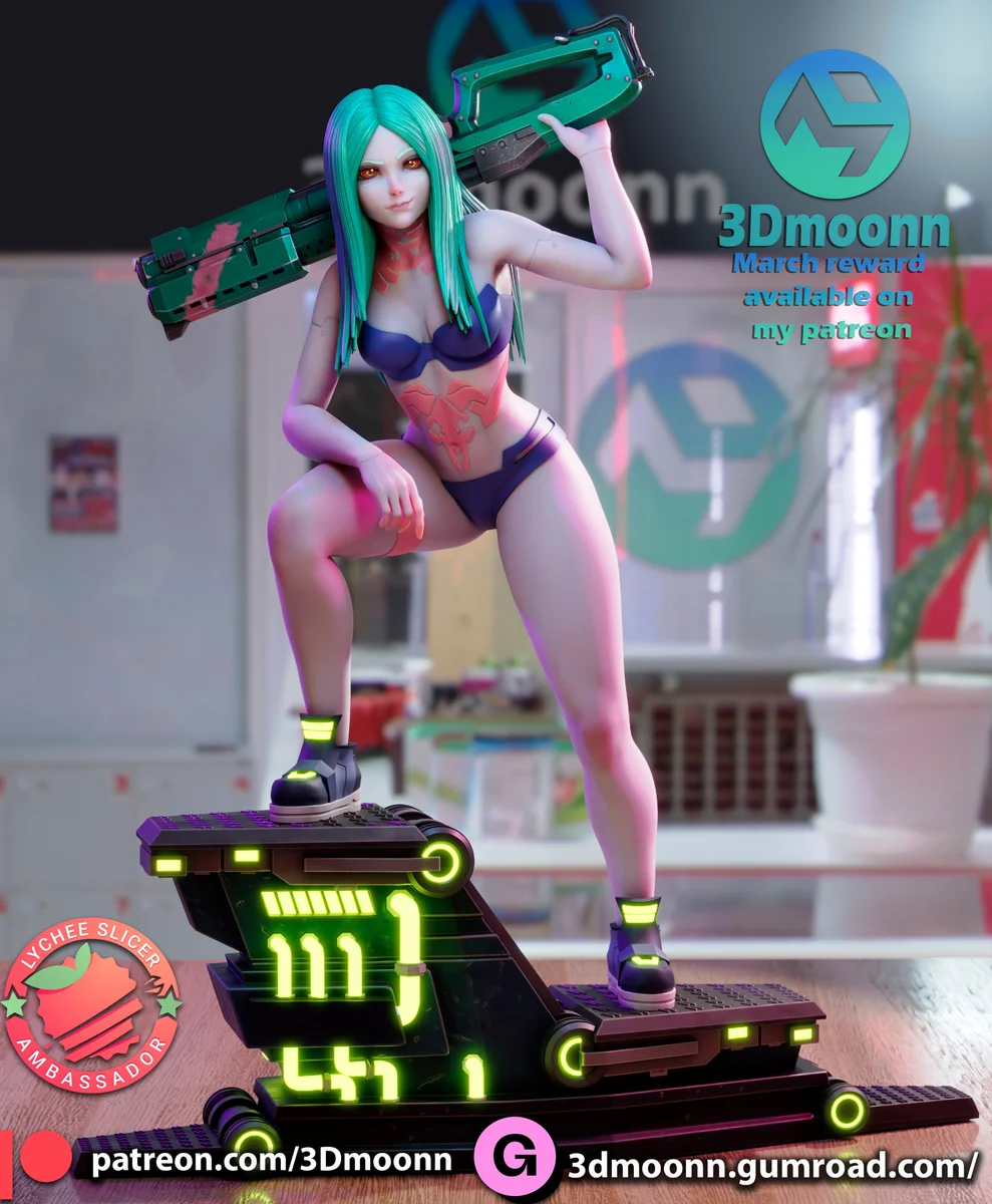Rebecca | Fan Art | 3D Printed Resin Model Garage Kit | *Un-Painted* | 3DMoonn 5