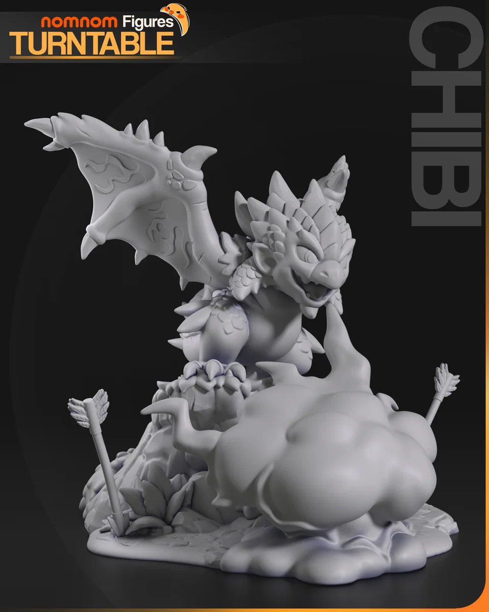 Chibi Rathalos | Fan Art | 3D Printed Resin Model Garage Kit | *Un-Painted* | Nomnom 9