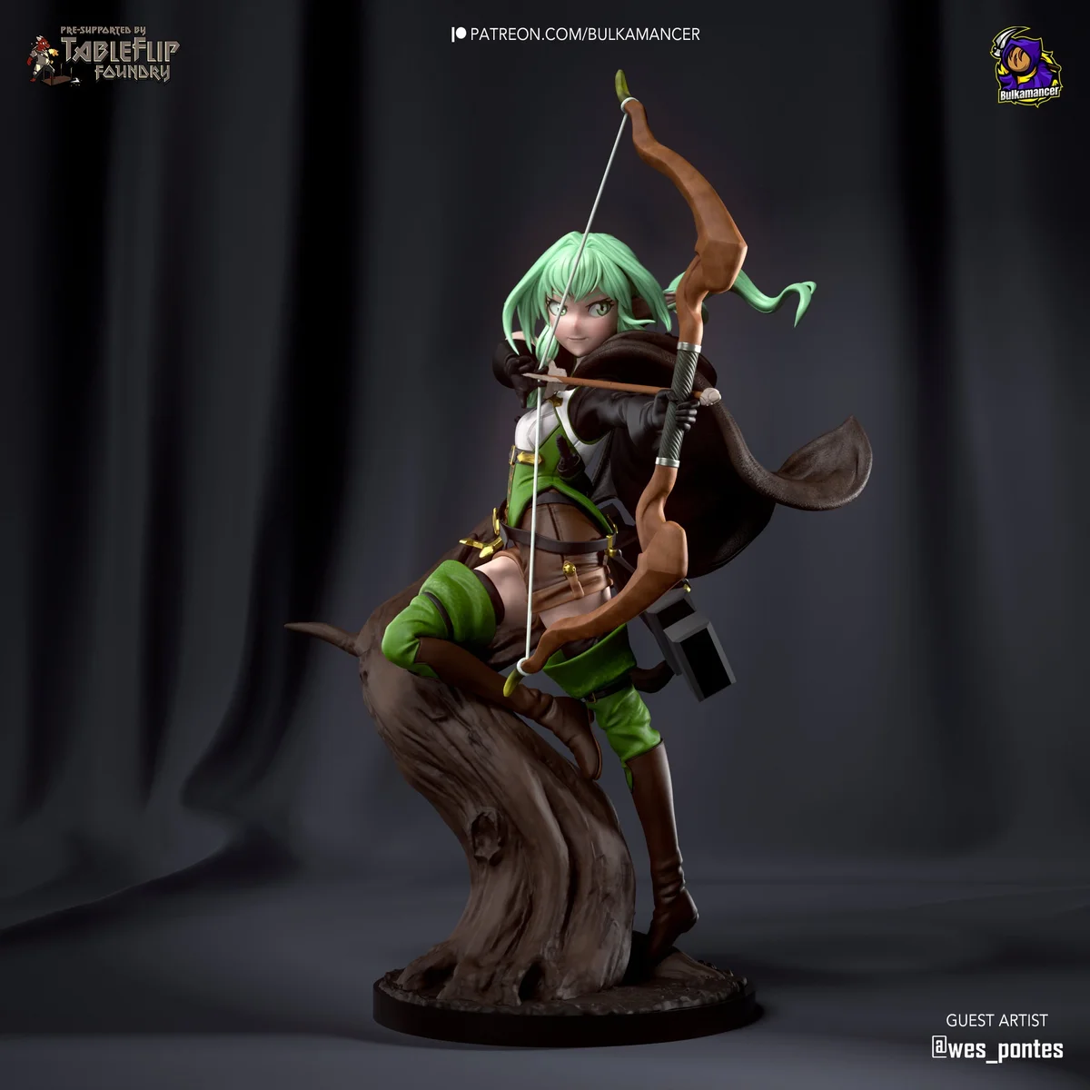 High Elf Archer | Fan Art | 3D Printed Resin Model Garage Kit | *Un-Painted* | Bulkamancer 3