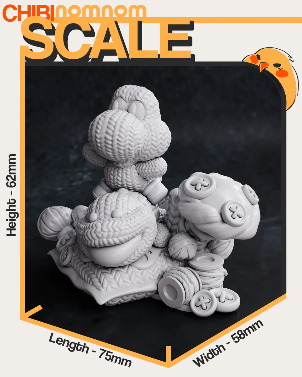 Chibi Yoshi | Fan Art | 3D Printed Resin Model Garage Kit | *Un-Painted* | Nomnom 5