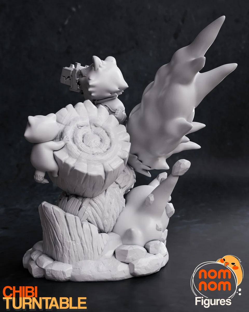 Chibi Rocket | Fan Art | 3D Printed Resin Model Garage Kit | *Un-Painted* | Nomnom 7