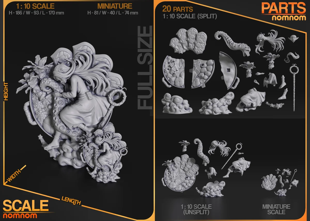 Marcille | Fan Art | 3D Printed Resin Model Garage Kit | *Un-Painted* | Nomnom 7