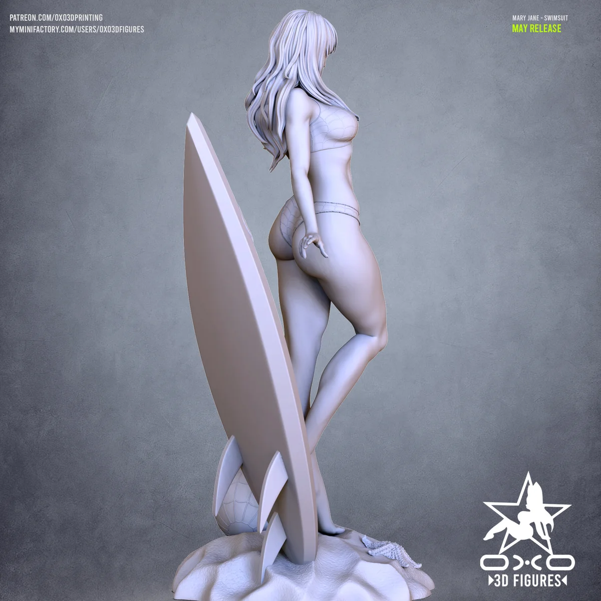 Mary Jane Swimsuit | Fan Art | 3D Printed Resin Model Garage Kit | *Un-Painted* | OXO3D 6
