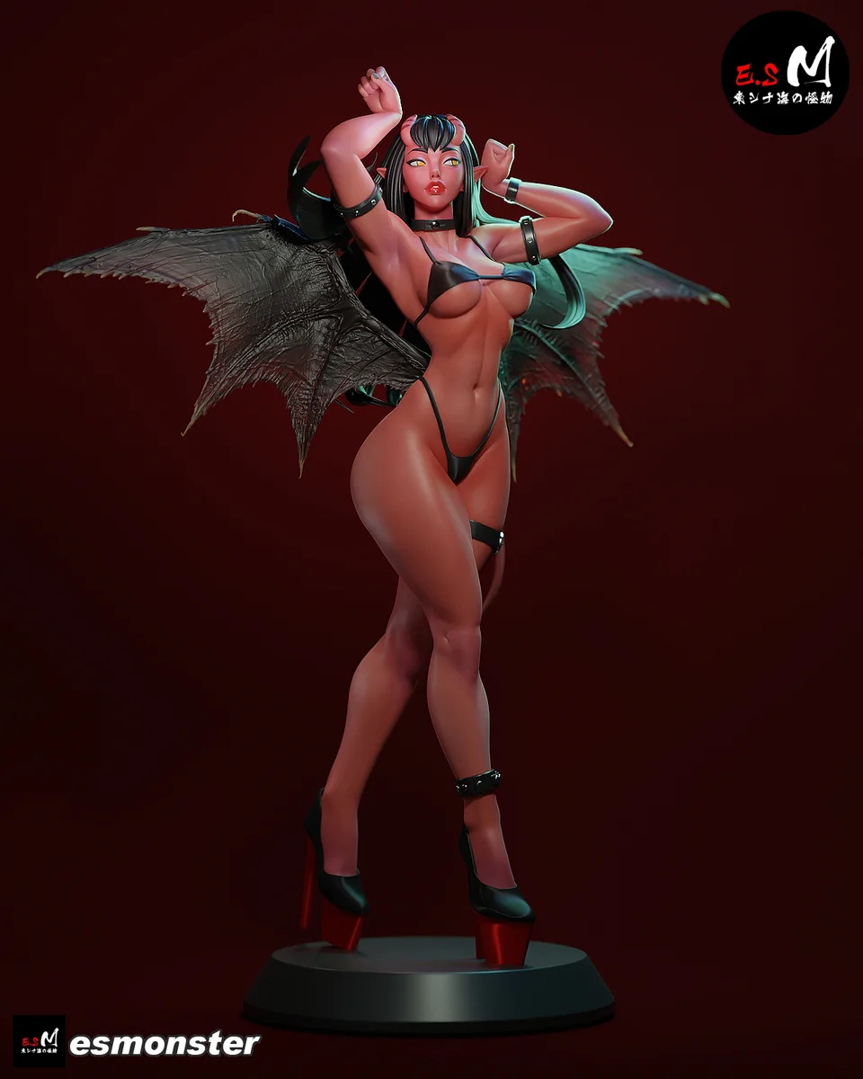 Meru (The Succubus) | Fan Art | 3D Printed Resin Model Garage Kit | *Un-Painted* | ES Monster 3