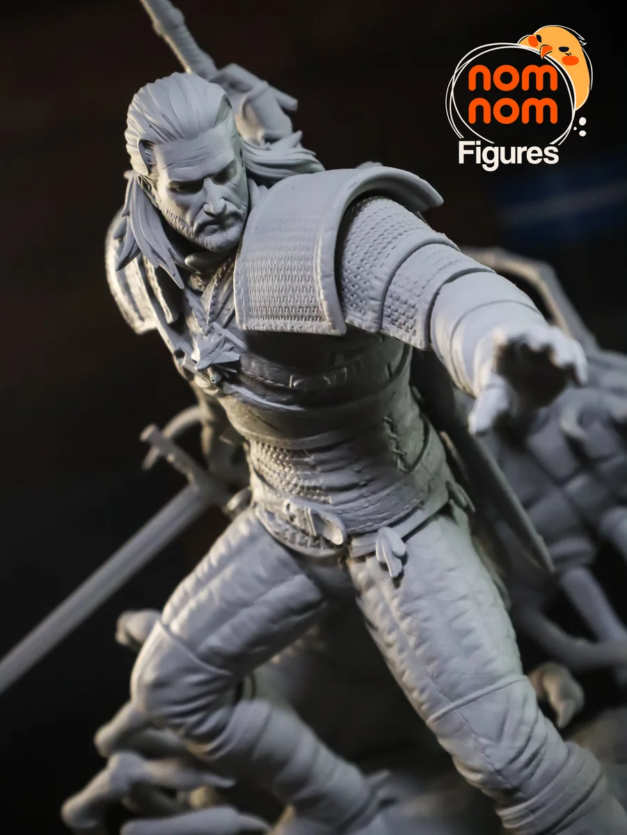 Geralt | Fan Art | 3D Printed Resin Model Garage Kit | *Un-Painted* | Nomnom 16