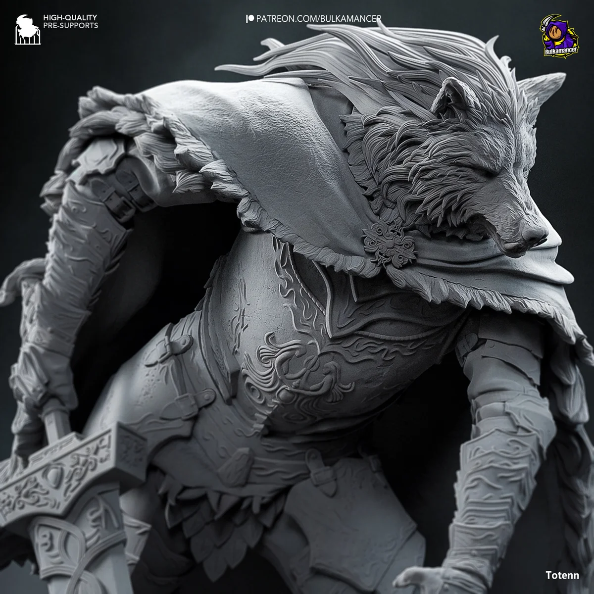 Blaidd the Half-Wolf | Fan Art | 3D Printed Resin Model Garage Kit | *Un-Painted* | Bulkamancer 5