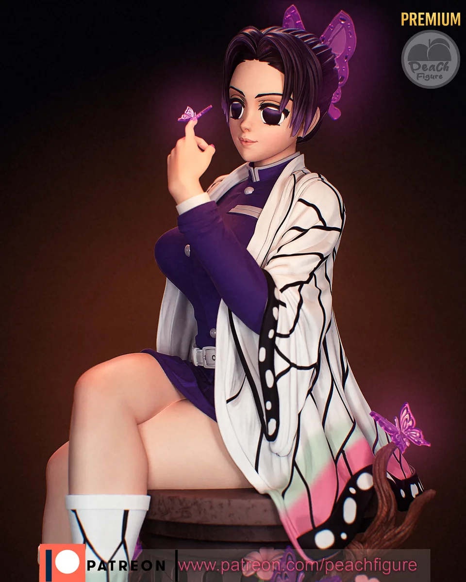 Shinobu Kocho | Fan Art | 3D Printed Resin Model Garage Kit | *Un-Painted* | Peach Figure 4