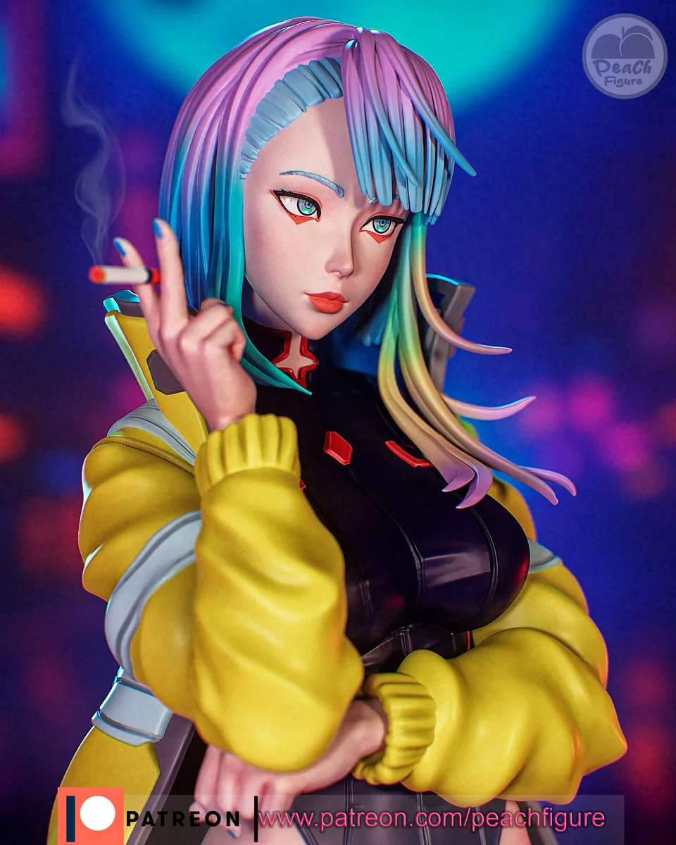 Lucy Cyberpunk | Fan Art | 3D Printed Resin Model Garage Kit | *Un-Painted* | Peach Figure 5