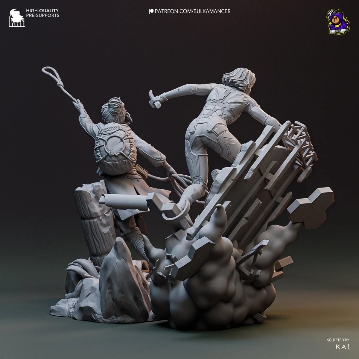 Mio & Zoe | Fan Art | 3D Printed Resin Model Garage Kit | *Un-Painted* | Bulkamancer 7