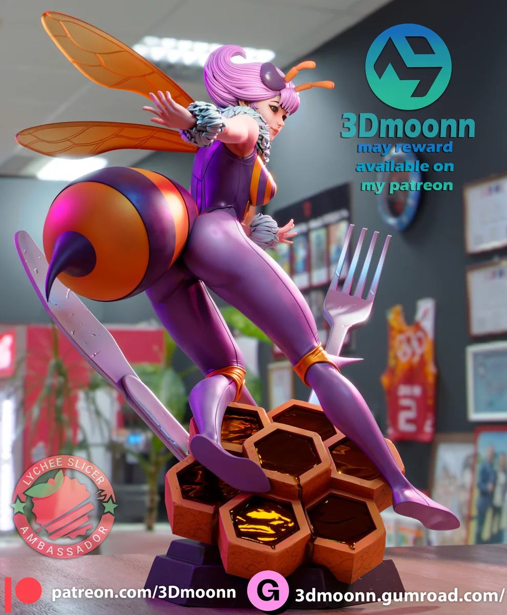 Q-Bee | Fan Art | 3D Printed Resin Model Garage Kit | *Un-Painted* | 3DMoonn 3