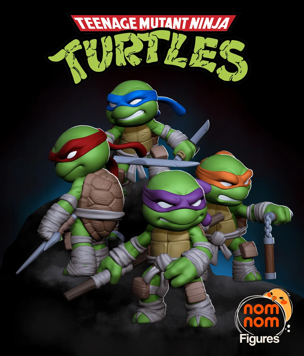 Chibi Ninja Turtles | Fan Art | 3D Printed Resin Model Garage Kit | *Un-Painted* | Nomnom
