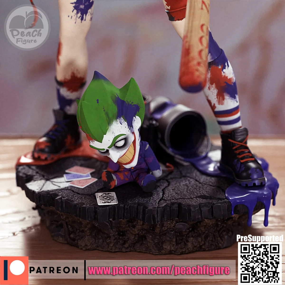 Harley Quinn | Fan Art | 3D Printed Resin Model Garage Kit | *Un-Painted* | Peach Figure 4