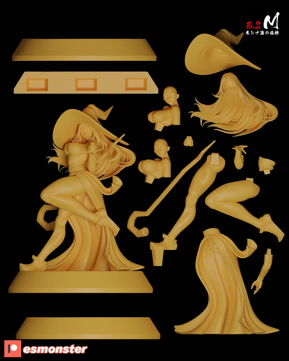 Sorceress | Fan Art | 3D Printed Resin Model Garage Kit | *Un-Painted* | ES Monster 6