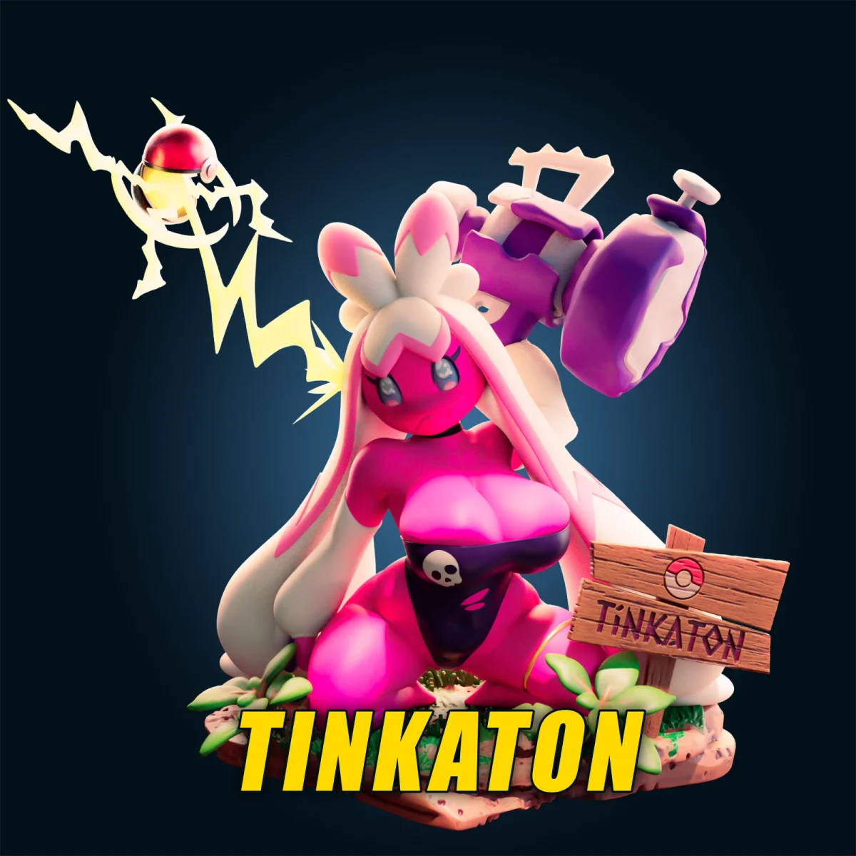 Tinkaton | Fan Art | 3D Printed Resin Model Garage Kit | *Un-Painted* | Officer Rhu